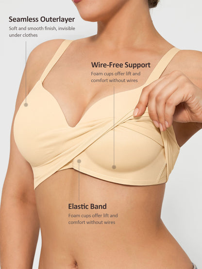 MyCurve 1 V Neck Shaping Bodysuit + 1 Push-Up Seamless Bra