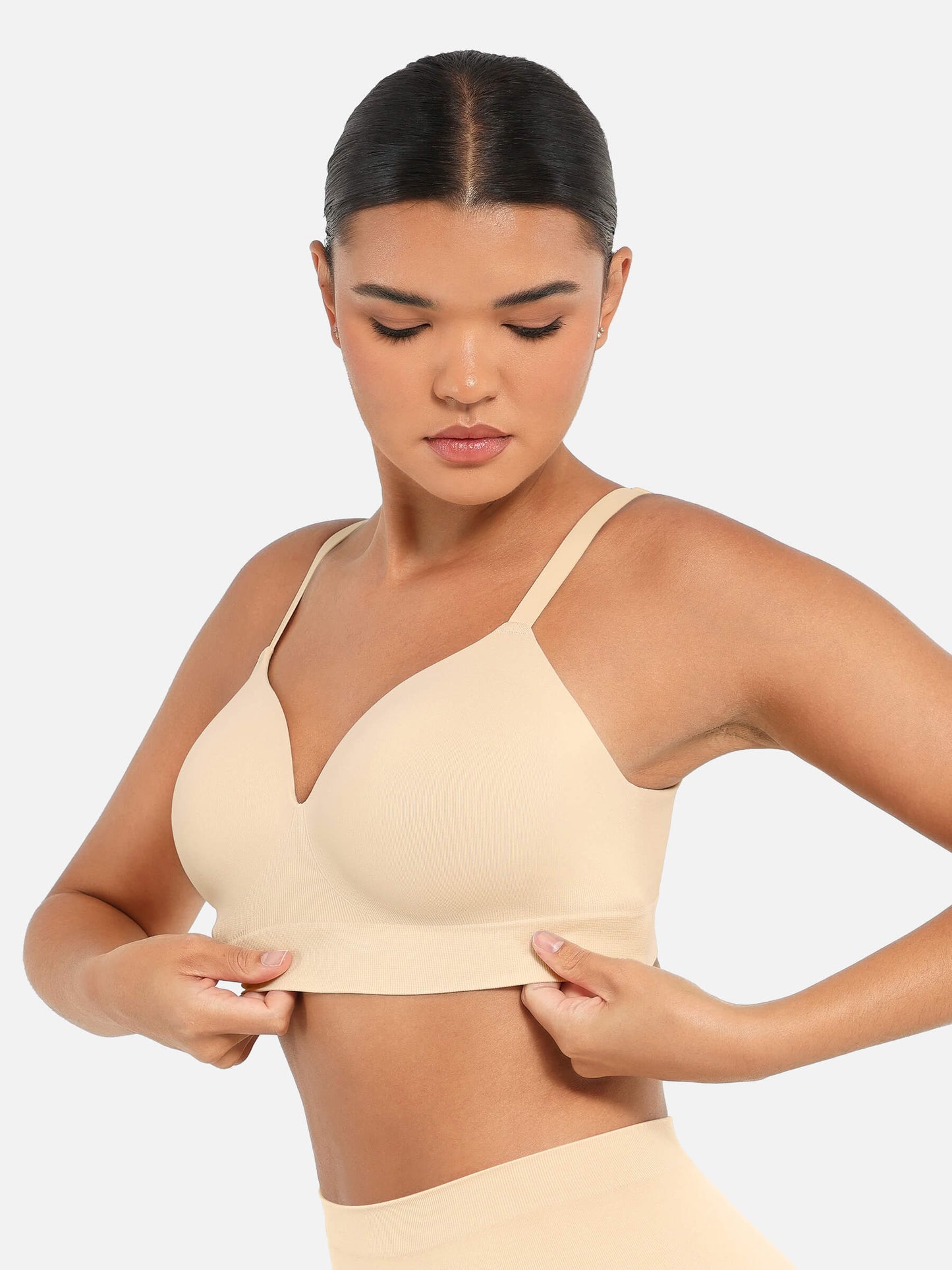 MyCurve 1 V Neck Shaping Bodysuit + 1 Push-Up Seamless Bra