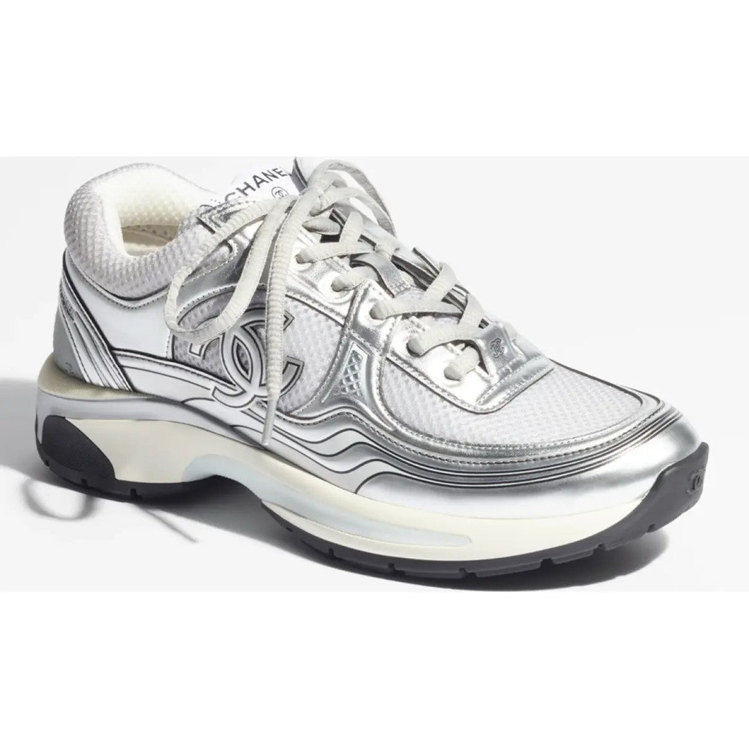Chanel Silver Trainer